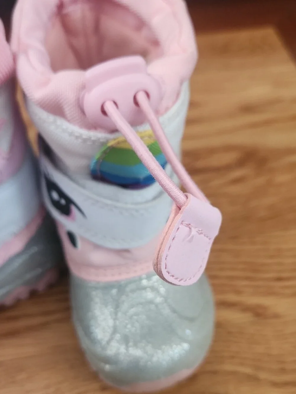 Cat & Jack Pink Unicorn Glitter Rain & Snow Boots with Rainbow Ears